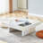 Elegance And Natural Fashion Coffee Table Made Of MDF Material With Black Patterns