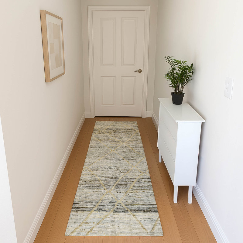 Premium Machine Washable Honig AMF1658 Diamonds Rug, Runner 2'3" x 7'6"