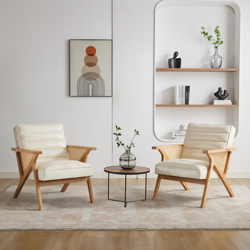 Waldemar Upholstered Armchair, Waldemar White Leather