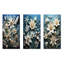 Snodrops, fleur de lait de la neige - ensemble abstrait d'art mural en métal floral de 3-755996968