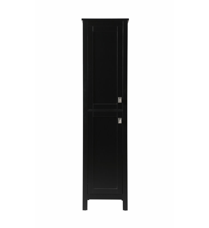 Rangement pour salle de bain Destinymarie, Noir / Nickel brossé, H 65 po x l 16 po x P 22 po