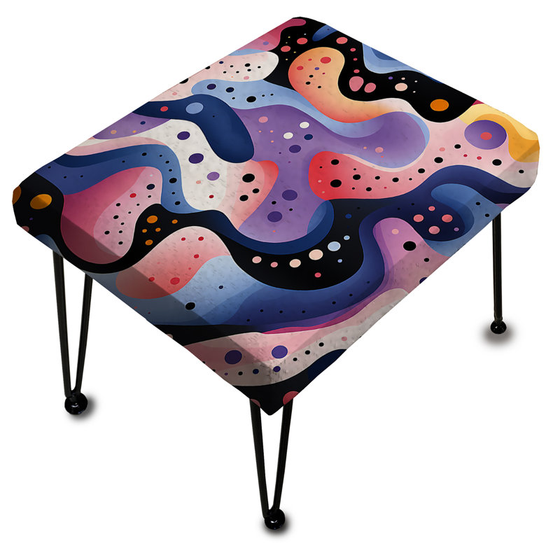 Multicolor Funky Cool Geometric Lines Pattern - Geometric Rectangle Ottoman