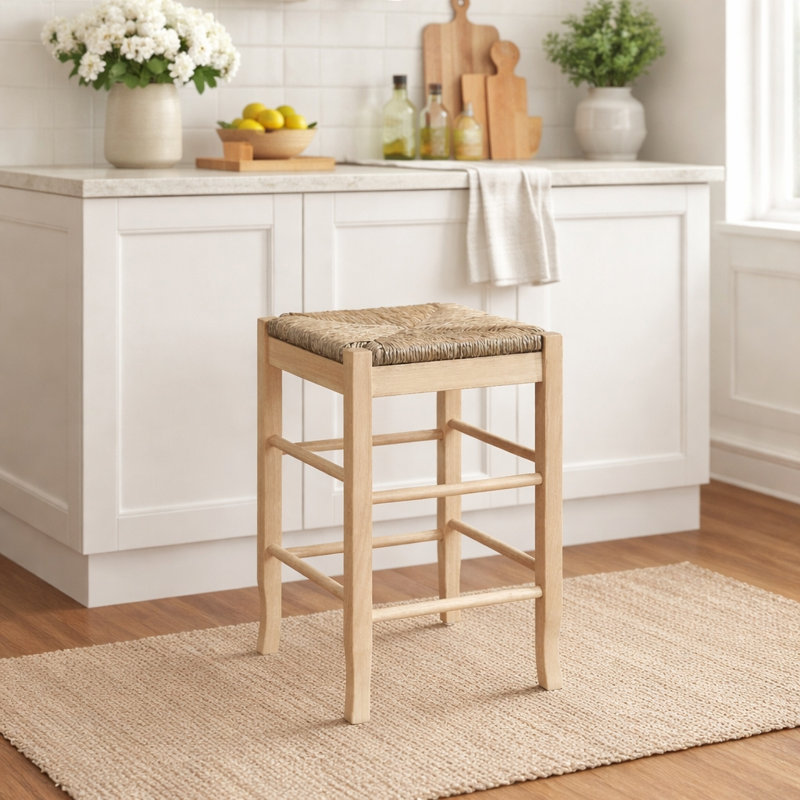 Tabouret de bar et de comptoir Miltonsburg, Tabouret de comptoir (siège d'une hauteur de 24,5, Chêne blond