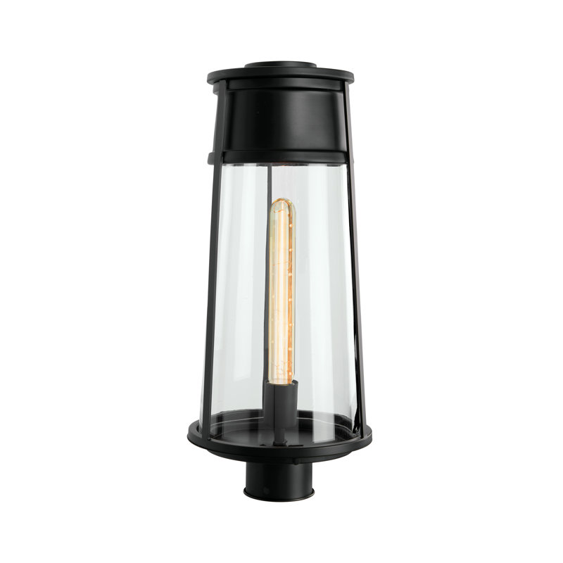 Lampadaire d'extérieur 1 lumière de haut 19,75 po Gillermina - Noir mat