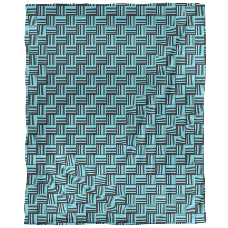 Housse de couette simple à rayures baskettressées, Housse de couette simple TG, Bleu sarcelle vif, Polyester brossé