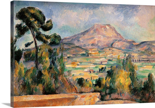 «Mont Sainte Victoire, vers 1887-1890. "Musée d'Orsay, Paris, France" par Paul Cezanne, reproduction d'art, Toile