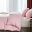 Housse de couette rose simple avec fermeture à glissière, comprenant 1 housse d'édredon 68 po x 88 po et 2 taies décoratives 20 po x 26 po Kakijumn-113693382-113693376