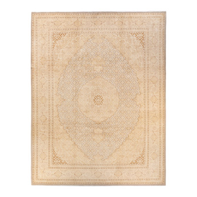 Hayner One-of-a-Kind 9 X 12 2010s Wool Area Rug in Ivory