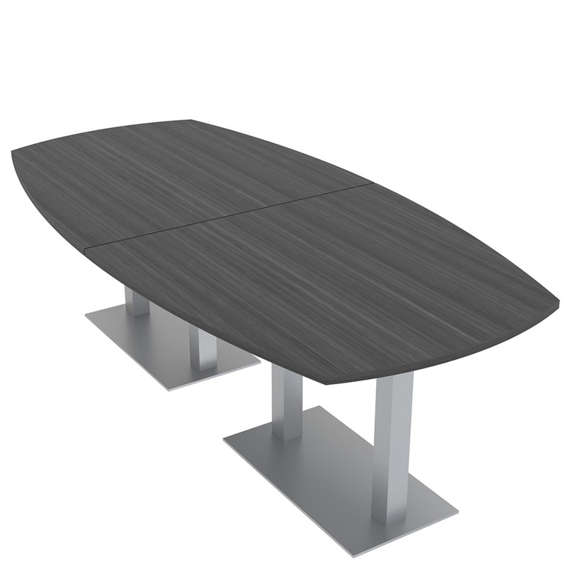 Table de conférence Arc Boat, Nuit asiatique, Argent argent, L 96 po x l 48 po