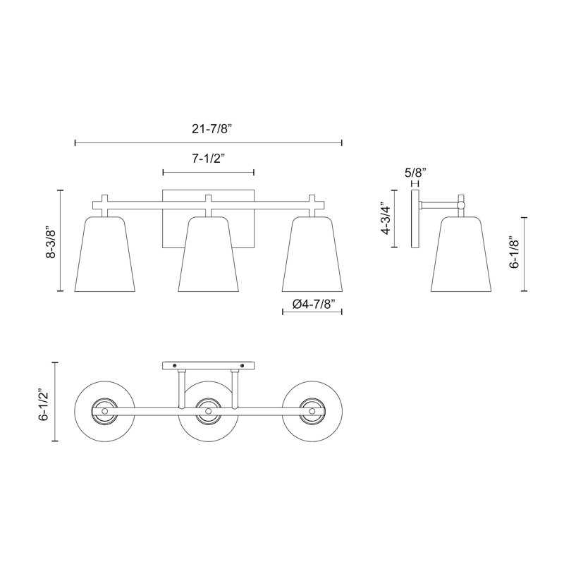 Addison 3 - Light Bath Bar, Brushed Nickel