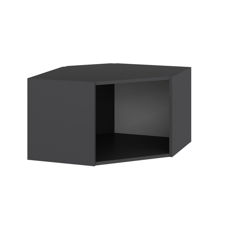 Minerva Corner Accent Cabinet, Anthracite/Walnut