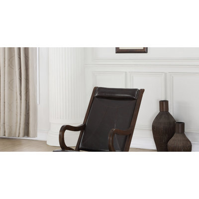 Chaise berçante en cuir synthétique et espresso Triton