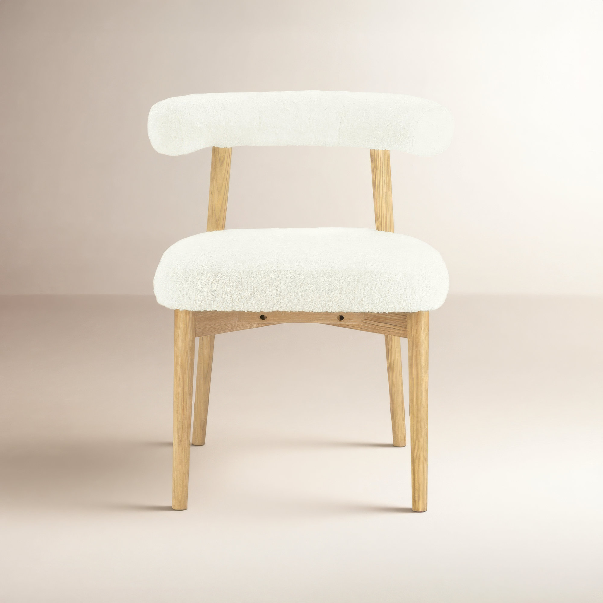 Kason Upholstered Low Back Side Chair, Natural, White