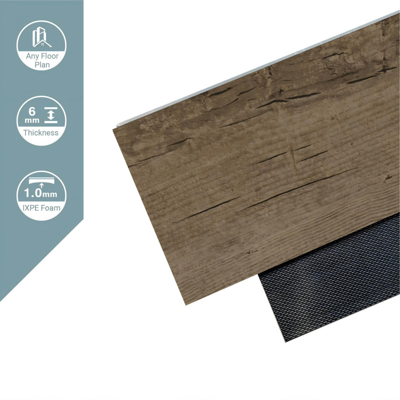 7.17 In. X 48 In. 22Mil 6Mm Waterproof SPC Rigid Core Luxury Vinyl Plank Flooring, Oaktree Brown