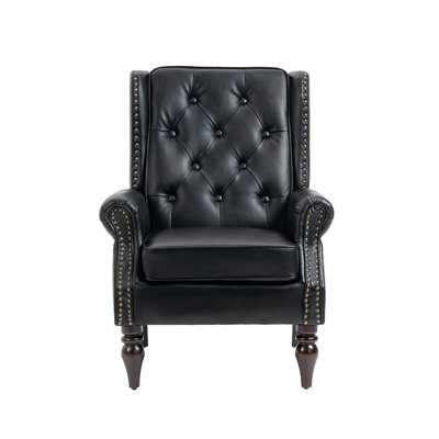Wood Frame Armchair, Modern Accent Chair Lounge Chair With Sturdy Wood Legs Bedroom