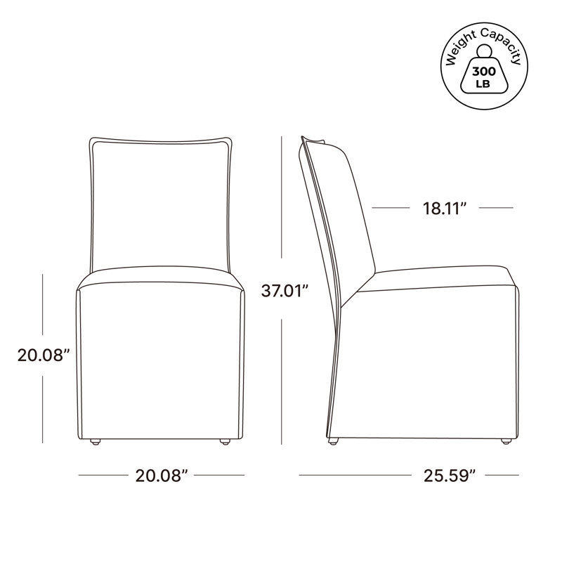  Jaffson Slipcover Upholstered Dining Chair, Capri Blue