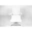 3 chaises longues de patio, blanches, avec porte-gobelet et roues
