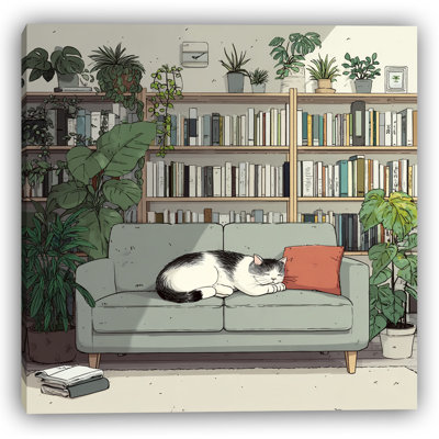 Art mural sur toile Cozy Sofa Cat II