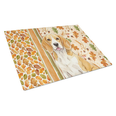 Planche à découper en verre citron et blanc héritage Beagle