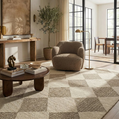 Rug Branch Sepia 8' X 11' (7'10'' X 10'10'') Beige/Brown Geometric Indoor Area Rug, Contemporary, Medium Pile, Stain-Resistant Carpet - Living Room