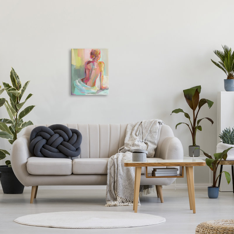 Étude abstraite d'une figure féminine par Jenny Westenhofer, H 20 po x l 16 po x P 1,5 po