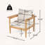 Ensemble de 2 chaises longues en bois d'acacia avec coussins