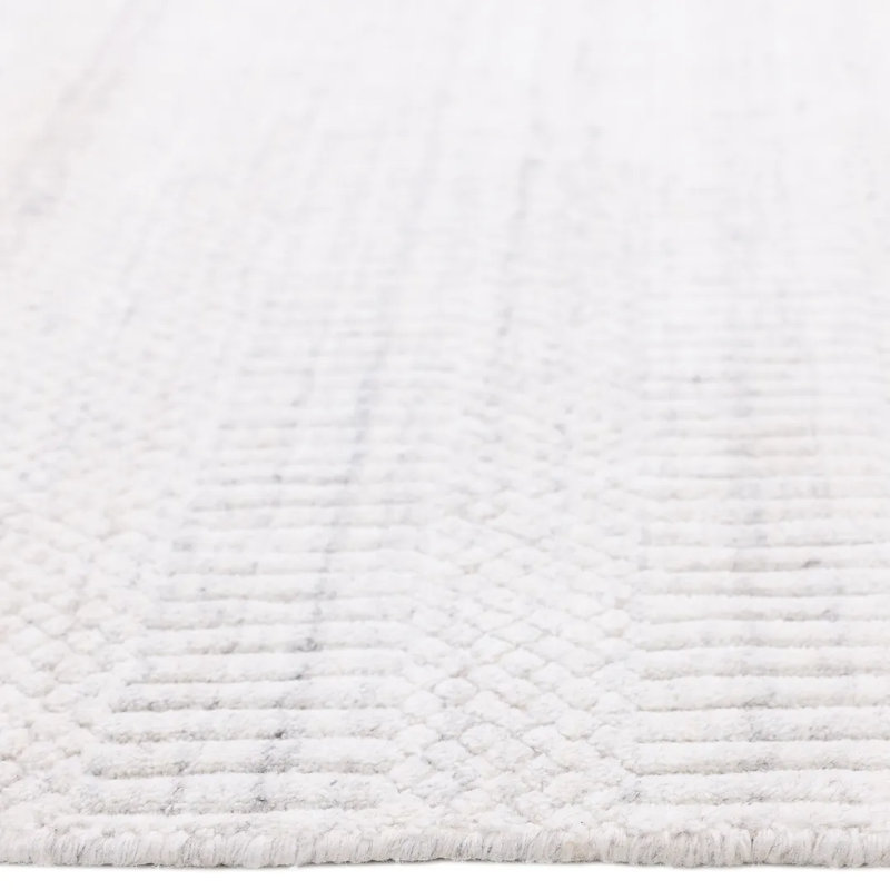 Sanam Hand Knotted Area Rug in Ivory, Rectangle 9' x 12'