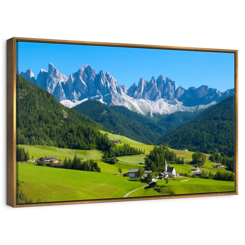 Village à Santa Maddalena, Cadre flottant doré, 13 po x 9 po