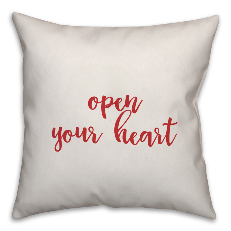  Coussin Open Your Heart, Blanc / rouge, Coussin décoratif