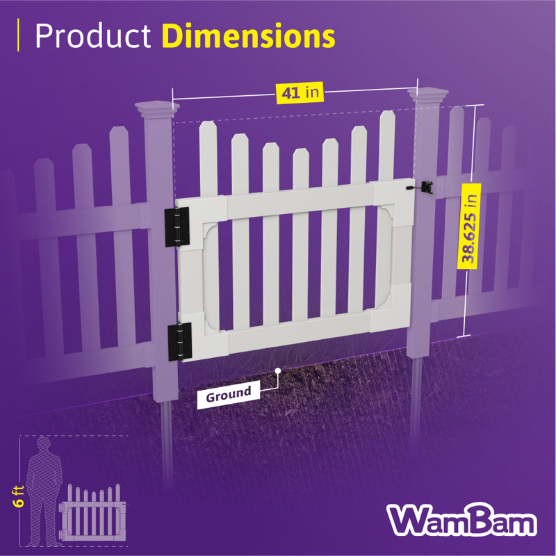 Zippity Outdoor Products 3.5 ft. W x 3 ft. H All American Vinyl Picket Fence Gate with Stainless Steel Hardware Zippity Outdoor Products 3.5 ft. W x 3 ft. H All American Vinyl Picket Fence Gate with Stainless Steel Hardware