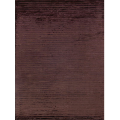 High Low Striped Area Rug in Chocolate