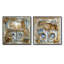 Tissu doré doré «Laundry I» - ensemble de 2 décorations murales modernes-700749317-700749336-700749337