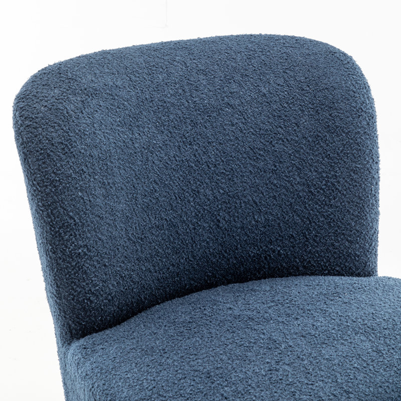 Stevie Boucle Swivel Barrel Chair, Blue