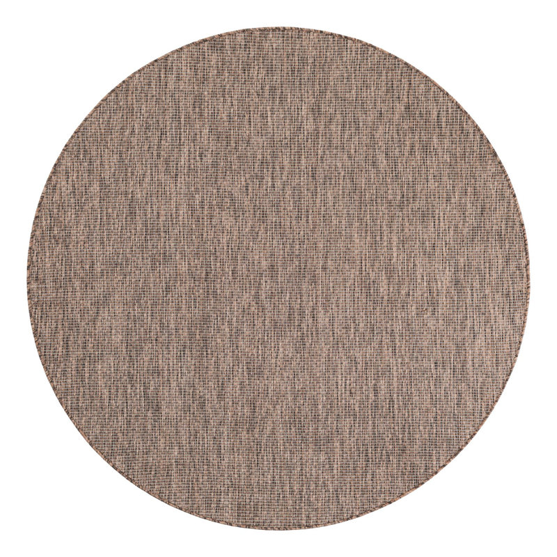 Tapis intérieur brun clair Abderus, Rond 6 pi 1 po