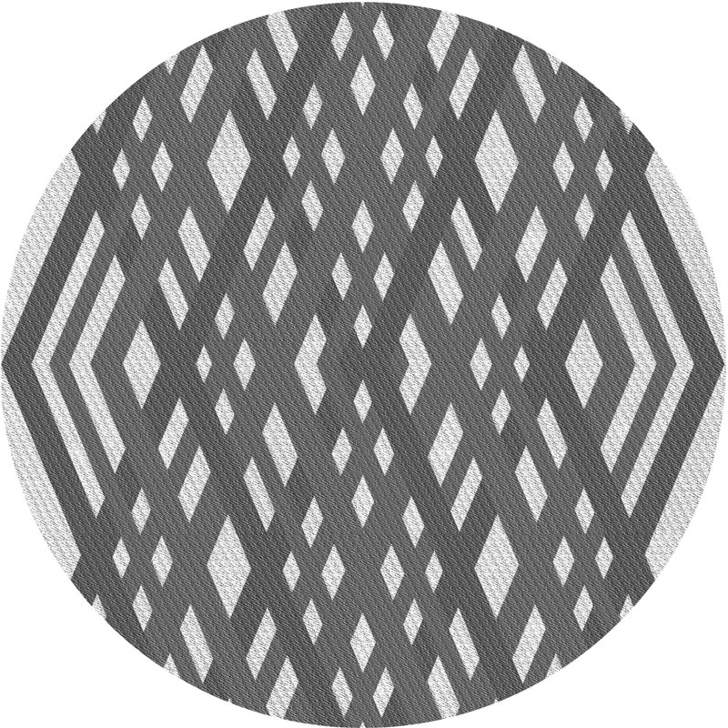 Geometric Indoor Rug, Round 4'
