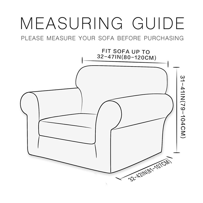Housse pour fauteuil à coussins carrés ultra doux, Gris