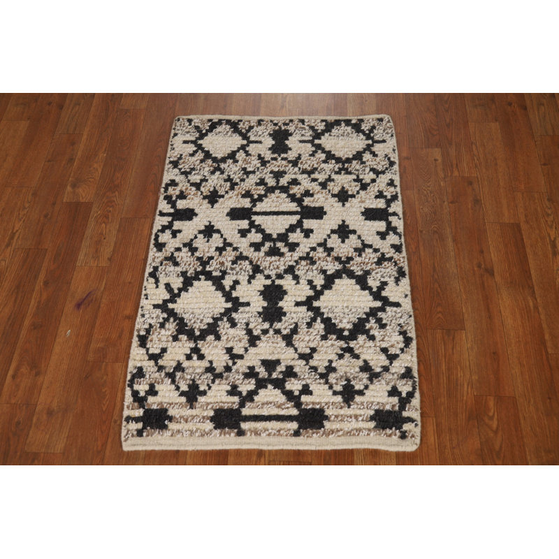 Geometric Wool Moroccan Indian Rug 2x3