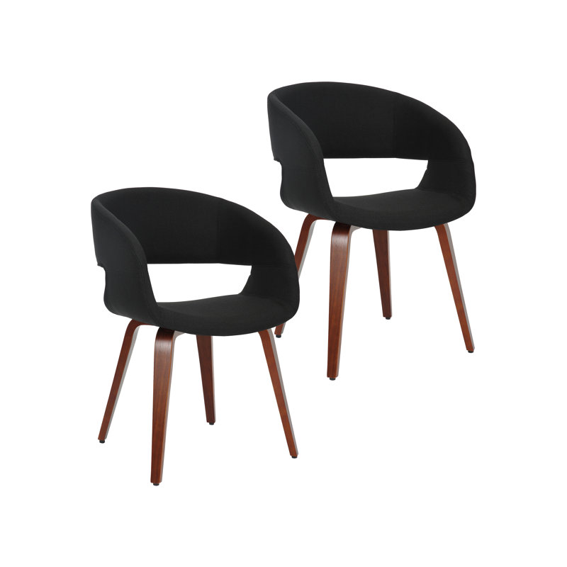 Blythers Fabric Mid-Century Dining Chair, Black