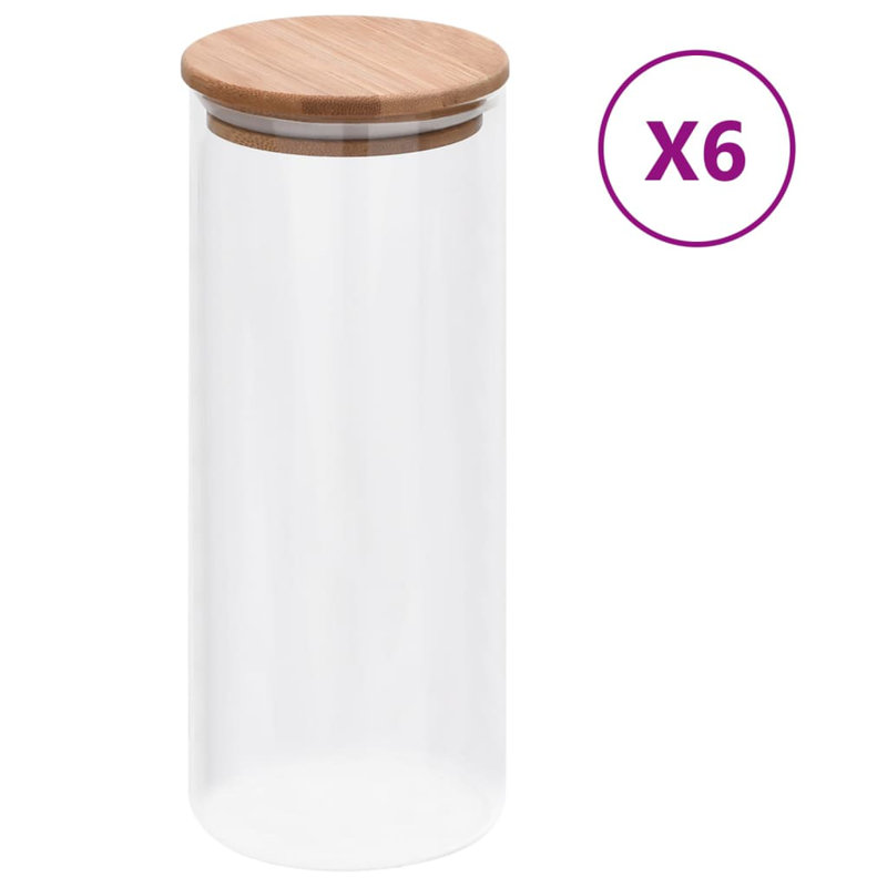 Glass Canister - Set of 6, 9.46cm H x 10.62cm W x 10.62cm D