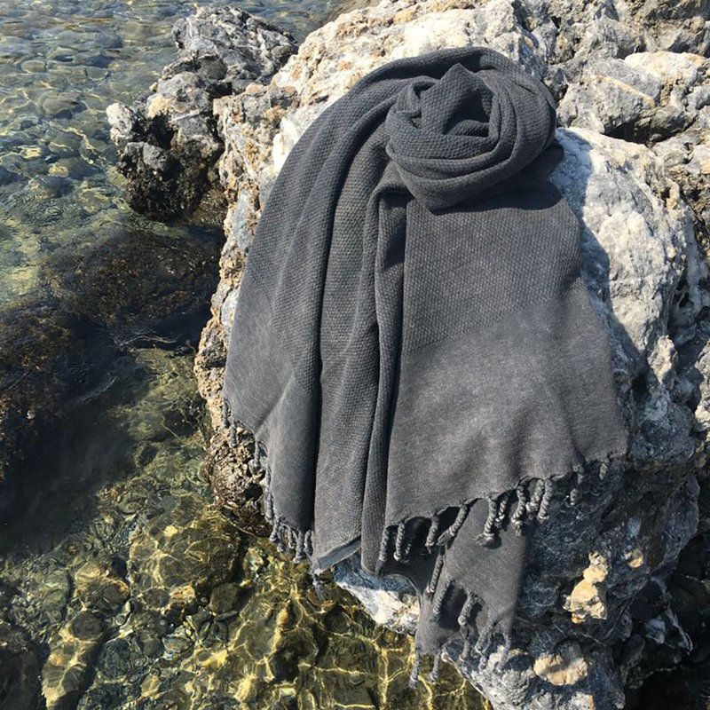 Serviette de bain ultra douce 100% coton, Gris foncé