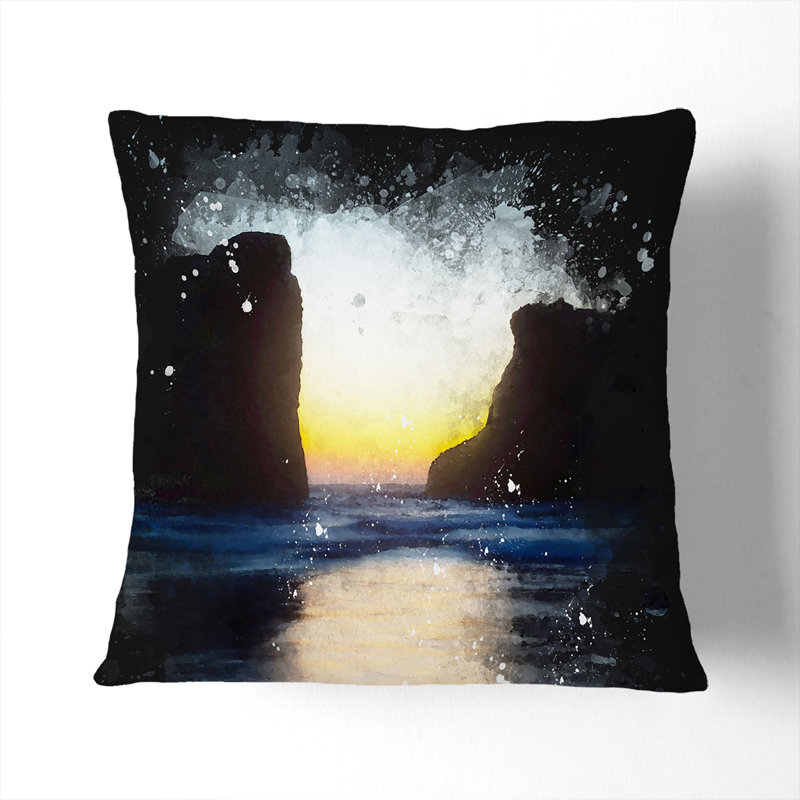Square Cushion, 40cm H x 40cm W x 15cm D, Black