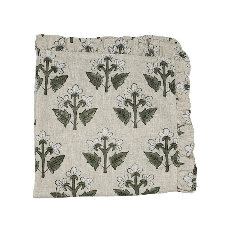 Fabdivine Artistic Hand Print set of 6 Elegant Frill Napkin Decorative for Home,Dining Table, Chahat