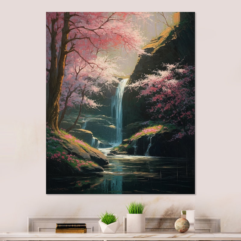 Placerville Cherry Blossom Stream III sur toile, H 40 po x l 30 po x P 1,5 po, Toile tendue