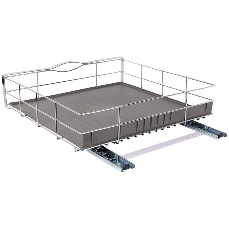 20" Silver Heavy-Gauge Steel Pull-Out Cabinet Organizer