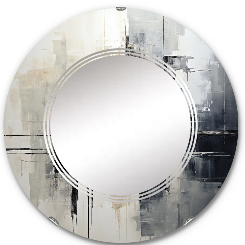 Mekbuda - Miroir mural moderne rond, 24 po x 24 po