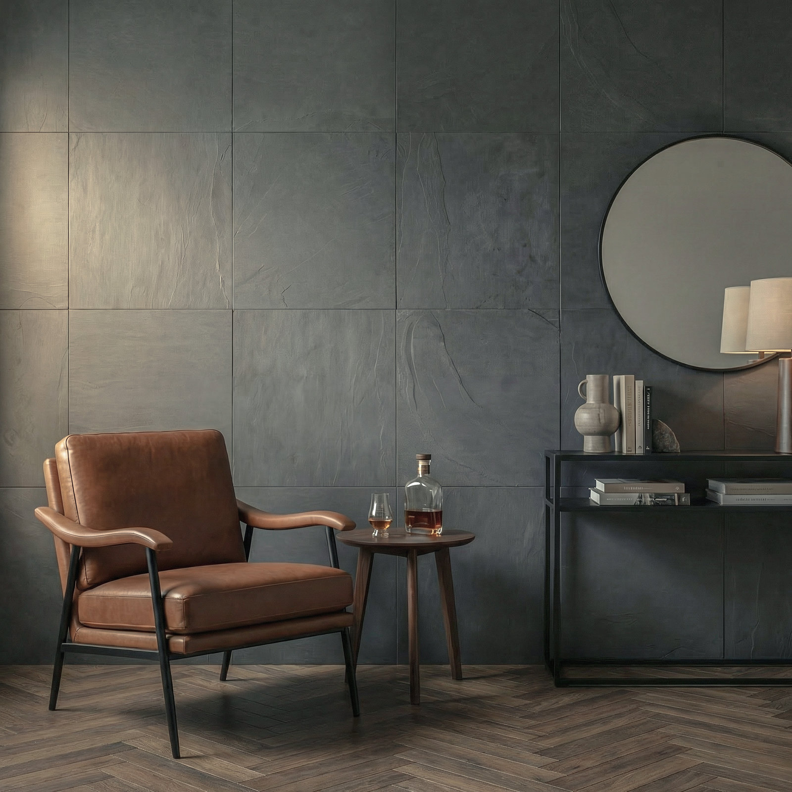 Ackland Camden 24 in. x 24 in. Gauged Slate Floor and Wall Tile, Mist