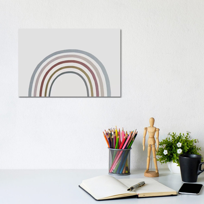 Rainbow Watercolour 1 Piece Wrapped Canvas Wall Art, 20.32 cm H x 30.48 cm W