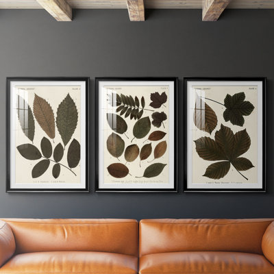 Feuilles d'automne I - Impression encadrée sur mesure de qualité supérieure - 3 pièces