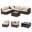 Quadreka 6 Pieces Outdoor Couch Set Furniture with Coffee Table-28093901