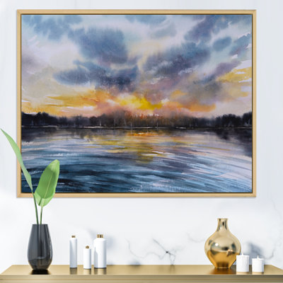 Sunset On The Lake I - Landscapes Canvas Wall Decor